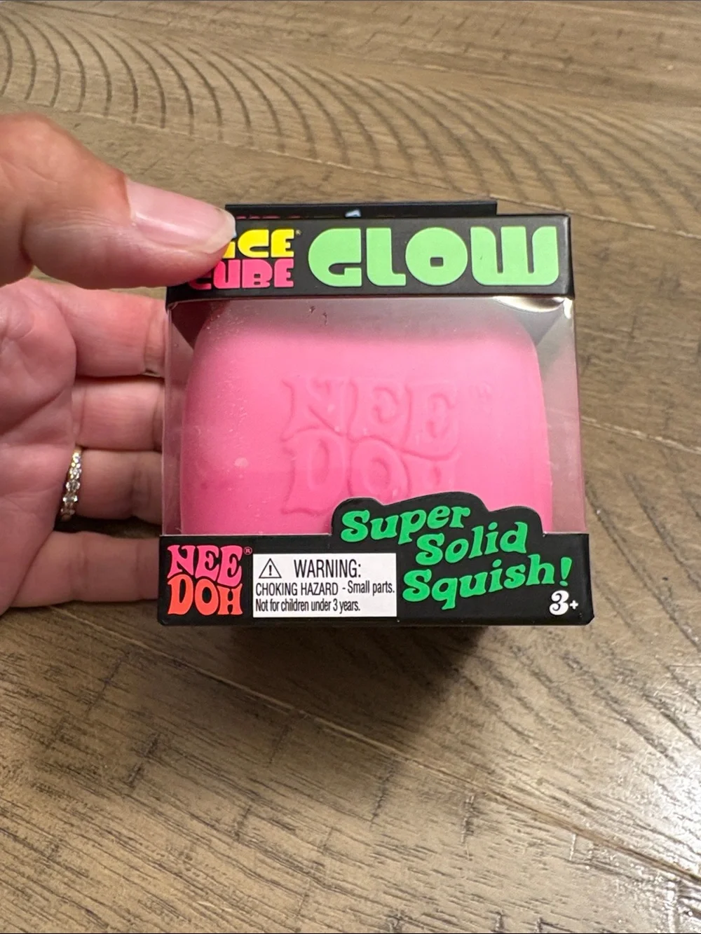 Nee Doh Nice Cube Glow Pink Kids Squishy Toy